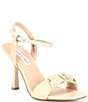 Color:Nude - Image 1 - Lindn Ruched Leather Ankle Strap Dress Sandals