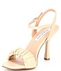 Color:Nude - Image 4 - Lindn Ruched Leather Ankle Strap Dress Sandals