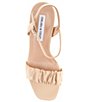 Color:Nude - Image 5 - Lindn Ruched Leather Ankle Strap Dress Sandals