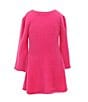 Chelsea & Violet Little Girls Long Sleeve Flare Eyelash Sweater Dress, Color:Fuschia - Image 1