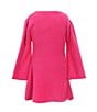Chelsea & Violet Little Girls Long Sleeve Flare Eyelash Sweater Dress, Color:Fuschia - Image 2