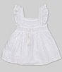 Color:White - Image 2 - Little Girls 2-6X Short Sleeve Smocked Top