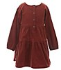 Color:Crimson - Image 1 - Little Girls 2T-6T Corduroy A-Line Dress