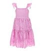 Color:Taffy Pink - Image 1 - Little Girls 2T-6X Cap Sleeve Palm Eyelet Dress
