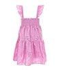 Color:Taffy Pink - Image 2 - Little Girls 2T-6X Cap Sleeve Palm Eyelet Dress