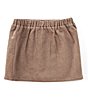 Color:Brown - Image 2 - Little Girls 2T-6X Corduroy Wrap Skirt