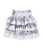 Chelsea & Violet Little Girls 2T-6X Daisy Ruffle Lace Skirt, Color:Cool Indigo/Multi - Image 1