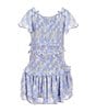 Chelsea & Violet Little Girls 2T-6X Daisy Smocked Dress, Color:Cool Indigo/Multi - Image 2