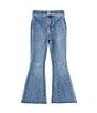 Color:Light Wash - Image 1 - Little Girls 2T-6X Denim Exaggerated Flare Jeans