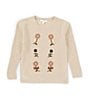 Color:Ivory - Image 1 - Little Girls 2T-6X Embroidered Floral Sweater