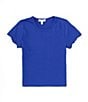 Color:Pacific Blue - Image 1 - Little Girls 2T-6X Embroidered Short Sleeve Top