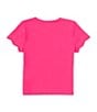 Color:Fuchsia - Image 2 - Little Girls 2T-6X Embroidered Short Sleeve Top