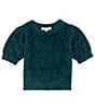 Color:Dark Green - Image 1 - Little Girls 2T-6X Eyelash Sweater