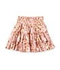 Color:Blush Brown - Image 2 - Little Girls 2T-6X Floral Print Smocked Tiered A-Line Skirt