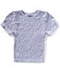 Chelsea & Violet Little Girls 2T-6X Floral Seamless T-Shirt, Color:Cool Indigo - Image 1