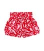 Color:Red Pink - Image 1 - Little Girls 2T-6X High Waist Printed Satin Elastic Waist Shorts