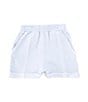 Color:Kentucky Blue - Image 1 - Little Girls 2T-6X High Waist Washed Shorts