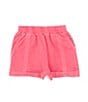 Color:Magenta - Image 1 - Little Girls 2T-6X High Waist Washed Shorts