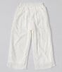 Color:White - Image 2 - Little Girls 2T-6X Smocked Waist Wide Leg Pants