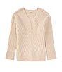 Color:Ivory - Image 1 - Little Girls 2T-6X V-Neck Sweater