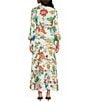 Chelsea & Violet Margaux Floral Print Long Sleeve Deep V-Neckline Plisse Dress, Color:White Floral - Image 2