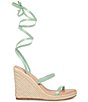 Color:Jade - Image 2 - Mariah Ankle Wrap Espadrille Wedge Sandals