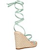 Color:Jade - Image 3 - Mariah Ankle Wrap Espadrille Wedge Sandals