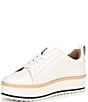 Color:White - Image 4 - Penny Leather Platform Lace-Up Sneakers