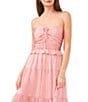Color:Bridal Rose - Image 4 - Plisse Halter Neck Tiered Strapless Dress