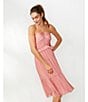 Color:Bridal Rose - Image 6 - Plisse Halter Neck Tiered Strapless Dress
