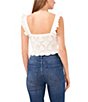 Color:Antique White - Image 2 - Pointelle Stitched Scalloped Eyelet Knit Tank