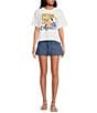 Chelsea & Violet Printed Crew Neckline Short Sleeve Amalfi Tee, Color:Bright White - Image 3