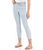 Color:Lysee Wash - Image 1 - Raw Edge Stretch Crop Denim Jeans