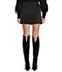 Color:Rich Black - Image 2 - Satin Side Zip Mini Skirt