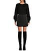 Color:Rich Black - Image 3 - Satin Side Zip Mini Skirt