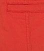 Chelsea & Violet Short Puff Sleeve Button Front Washed Canvas Belted Mini Dress, Color:Red - Image 3