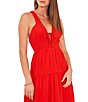 Color:Flame Scarlet - Image 3 - Sleeveless Tie V-Neck A-Line Tiered Criss Cross Back Detail Woven Midi Dress