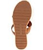 Color:Luggage Tan - Image 6 - Stella Three-Band Leather Wedge Sandals