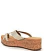 Color:Sand Gold - Image 3 - Stella Three-Band Suede Wedge Sandals