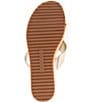 Color:Sand Gold - Image 6 - Stella Three-Band Suede Wedge Sandals