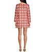 Chelsea & Violet Twiggy Square Neck Long Sleeve Crochet Lace Dress, Color:Red/Pink - Image 2