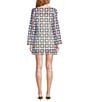 Chelsea & Violet Twiggy Square Neck Long Sleeve Crochet Lace Dress, Color:Blue/Blue - Image 2