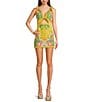 Chelsea & Violet Ainsley V-Neck Sleeveless Dress, Color:Yellow Floral - Image 1