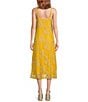 Color:Lemonade - Image 2 - Vienna Embroidered Lace Straight Neck Sleeveless Midi Dress
