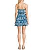 Chelsea & Violet Vita Floral Print V-Neckline Sleeveless Ruffle Dress, Color:White/Blue - Image 2