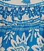 Chelsea & Violet Vita Floral Print V-Neckline Sleeveless Ruffle Dress, Color:White/Blue - Image 3
