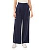 Color:Classic Navy - Image 1 - Wide Leg Pleated Tencel Pants