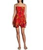 Chelsea & Violet Yvette Linen Sleeveless Smocked A-Line Dress, Color:Red Tropical - Image 1
