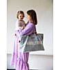 Color:Light Grey/Off-White - Image 4 - Childhome Canvas Family Tote Bag