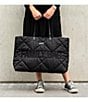 Color:Black - Image 6 - Childhome Quilted Puffer Family Diaper Bag